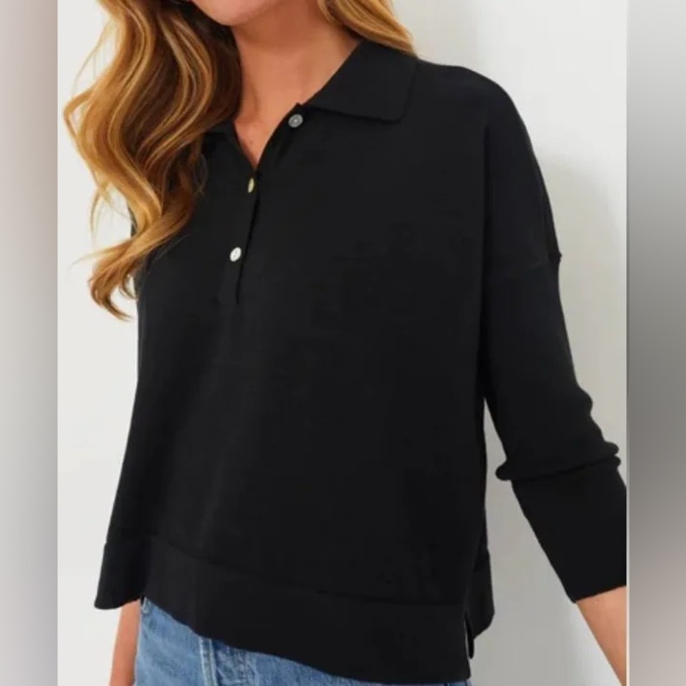 Tuckernuck Black Clayton Knit Polo M/L